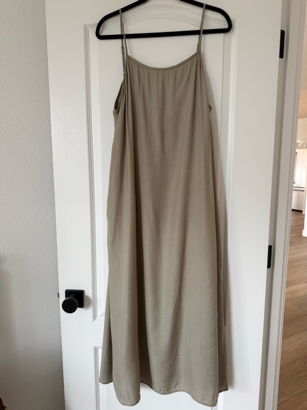 Laude The Label Beige Slip Dress with Spaghetti Straps